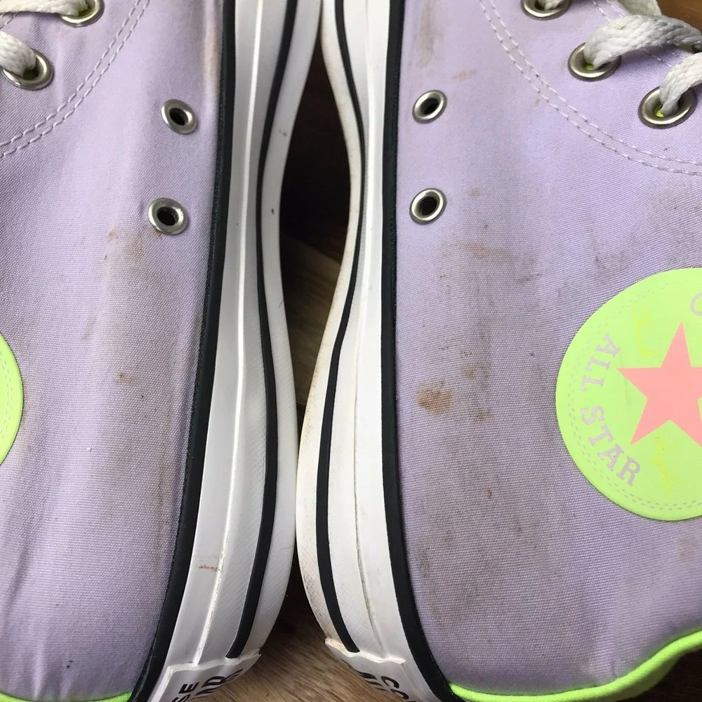 Converse Chuck Taylor All Star High Top M 6 W 8 Neon‎ Colorblock Sneakers